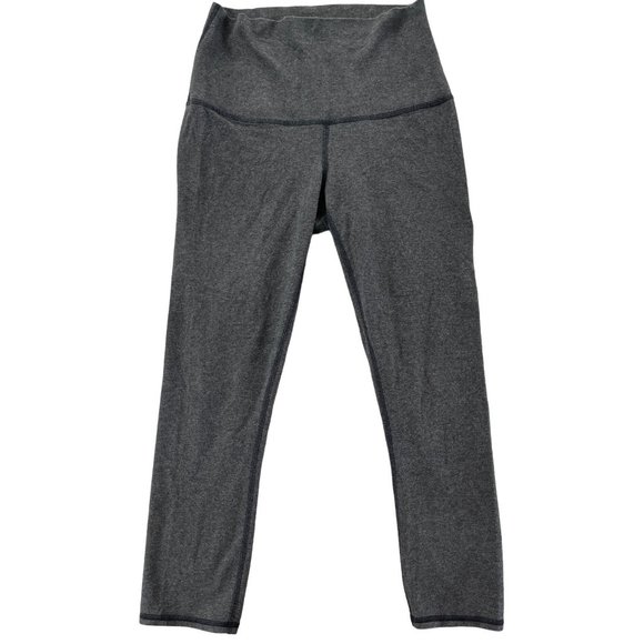 Lululemon Wunder Under Crop Roll Down Leggings Heathered Black Gray Sz 4 Cotton - Picture 6 of 11